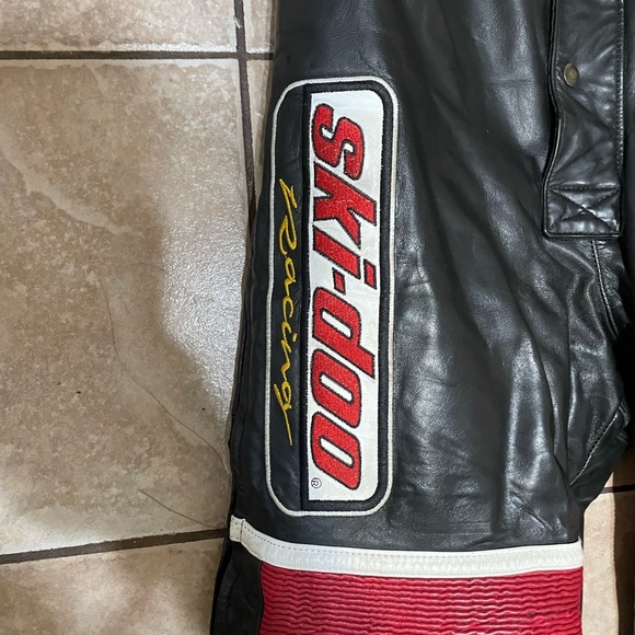 Vintage SKI-DOO Racing Rotax Leather snowmobile pants Mens size small - Picture 2 of 7